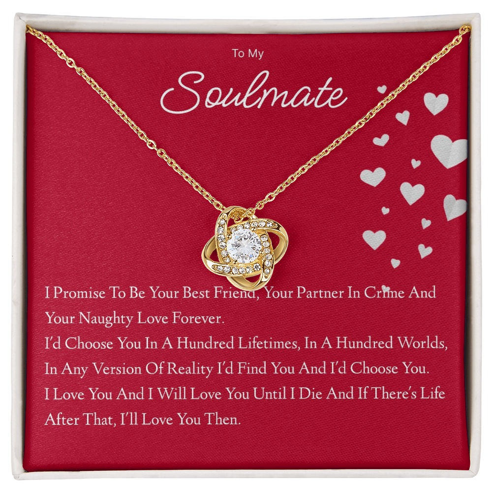To My Beautiful Soulmate Love Knot Necklace (Yellow & White Gold Variants)