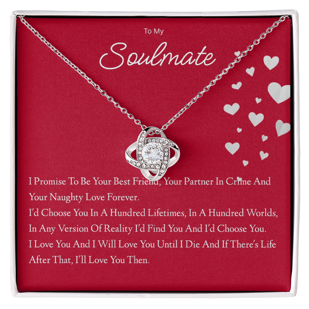 To My Beautiful Soulmate Love Knot Necklace (Yellow & White Gold Variants)
