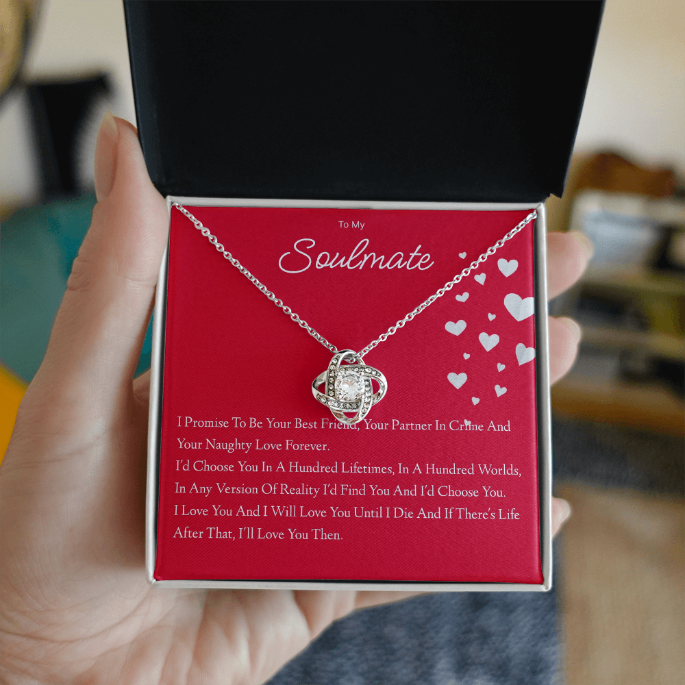 To My Beautiful Soulmate Love Knot Necklace (Yellow & White Gold Variants)