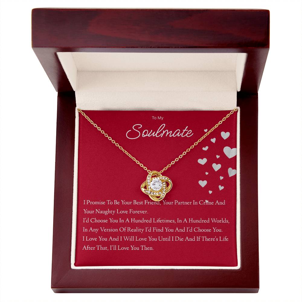 To My Beautiful Soulmate Love Knot Necklace (Yellow & White Gold Variants)