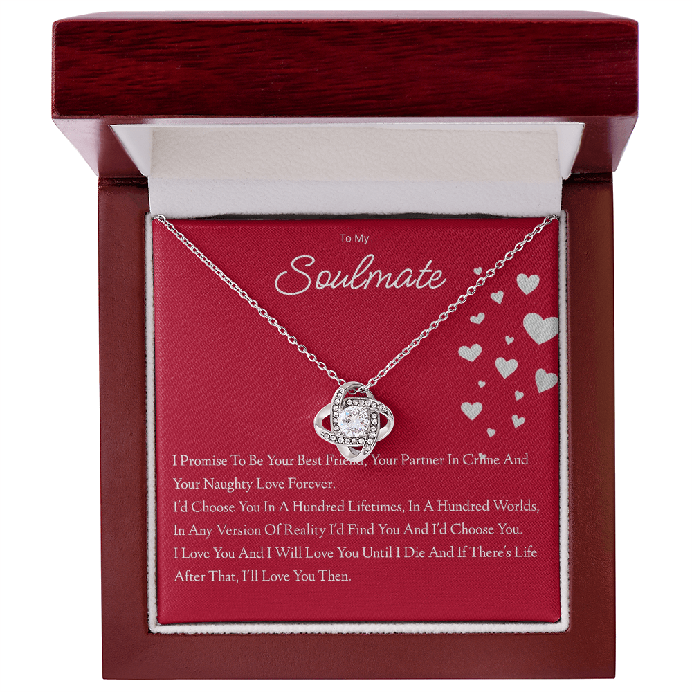 To My Beautiful Soulmate Love Knot Necklace (Yellow & White Gold Variants)